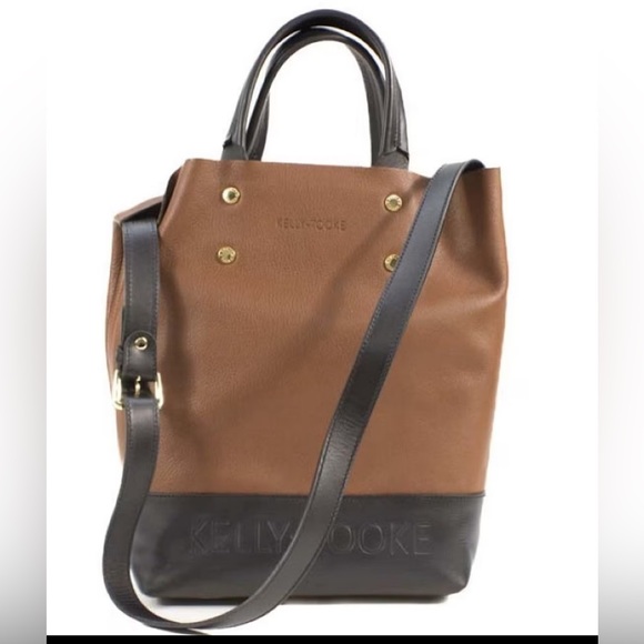 Kelly-Tooke Handbags - Brown and Dark Brown Leather Tote Satchel